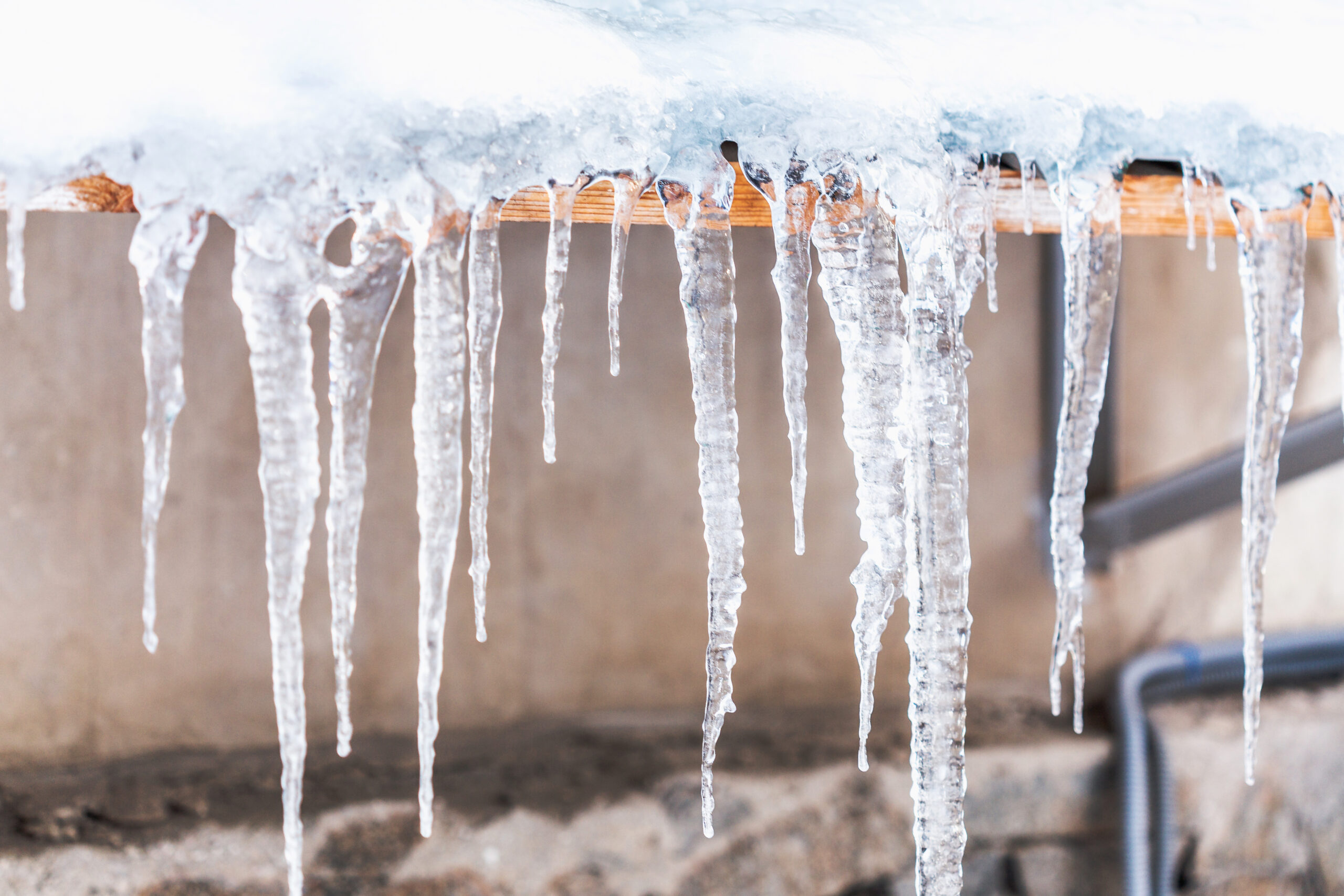 beautiful shiny transparent icicles