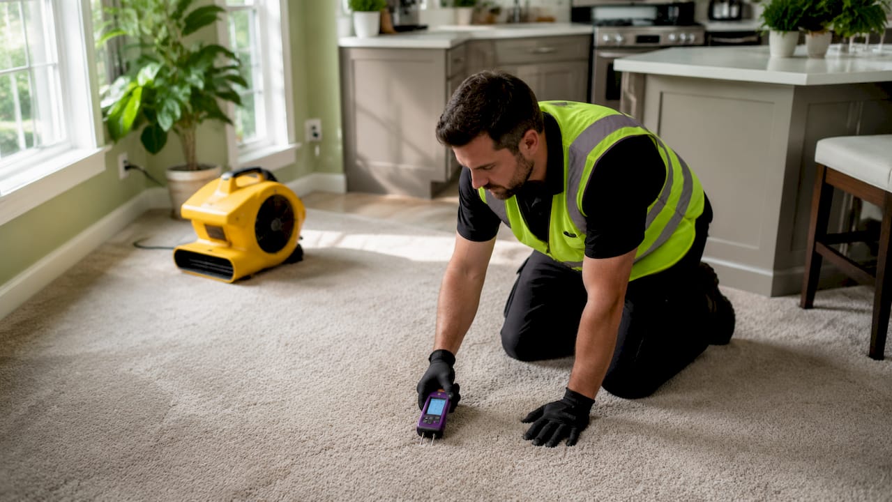 1781246072038_Technician-using-moisture-meter-on-carpet Technician using moisture meter on carpet