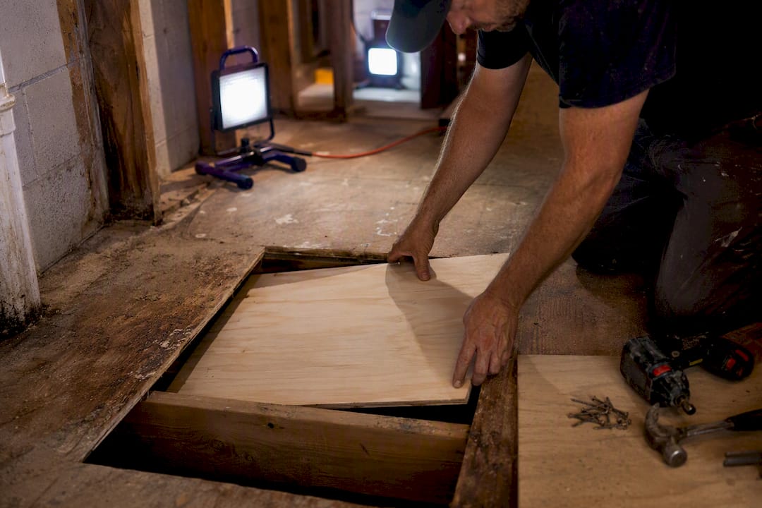 Installing plywood patch on subfloor
