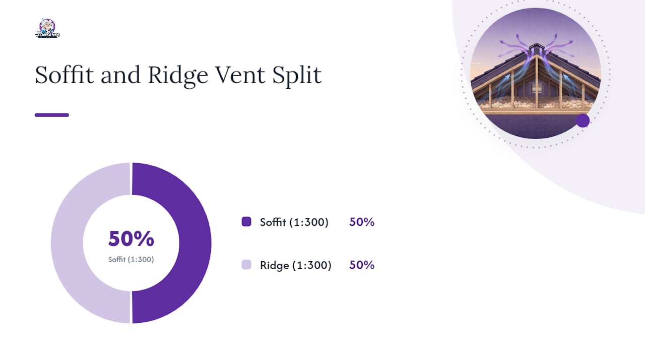 Diagram of attic ventilation airflow ratios