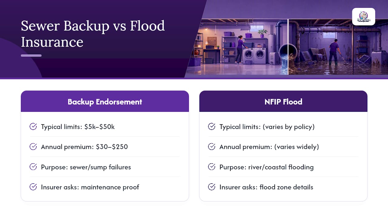 Sewer Backup and Sump Pump Failure: The Coverage Everyone Skips — overview diagram