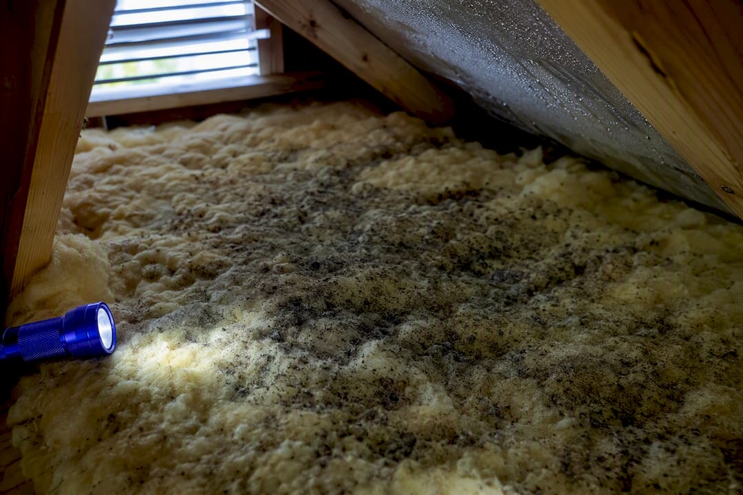 Mold spreading across attic insulation