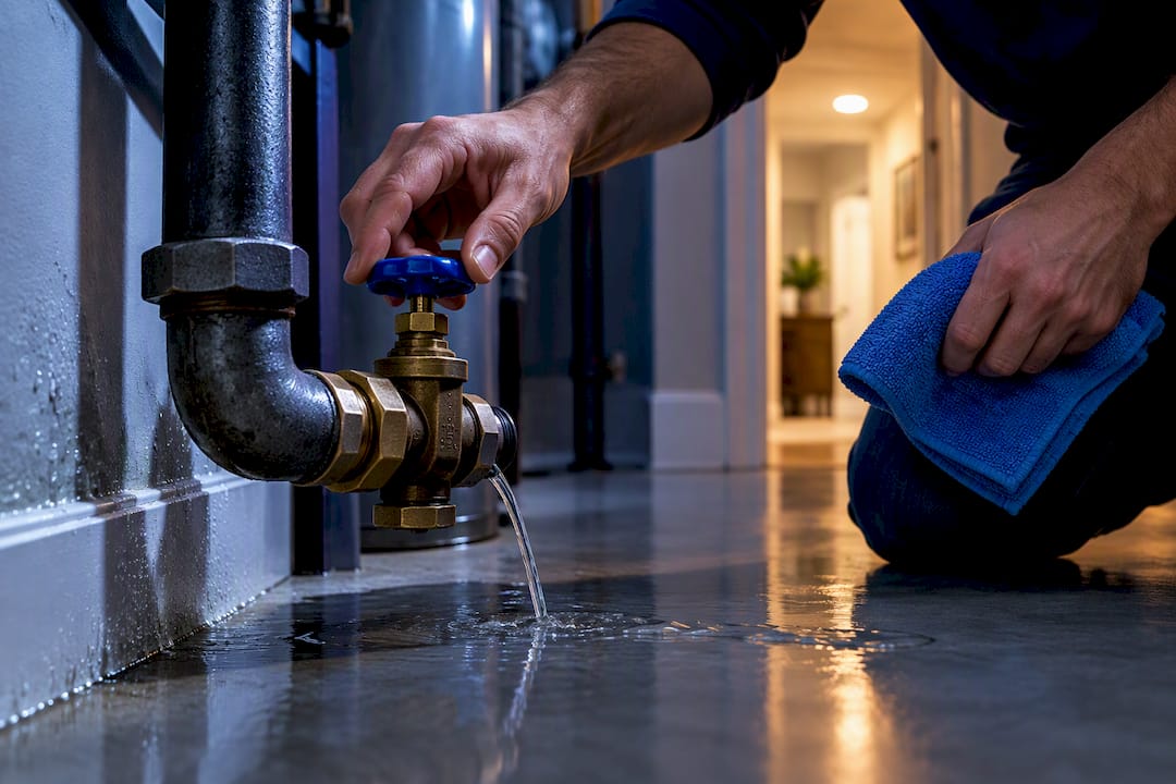 1790510251412_Homeowner-closing-an-emergency-water-shutoff-valve Homeowner closing an emergency water shutoff valve