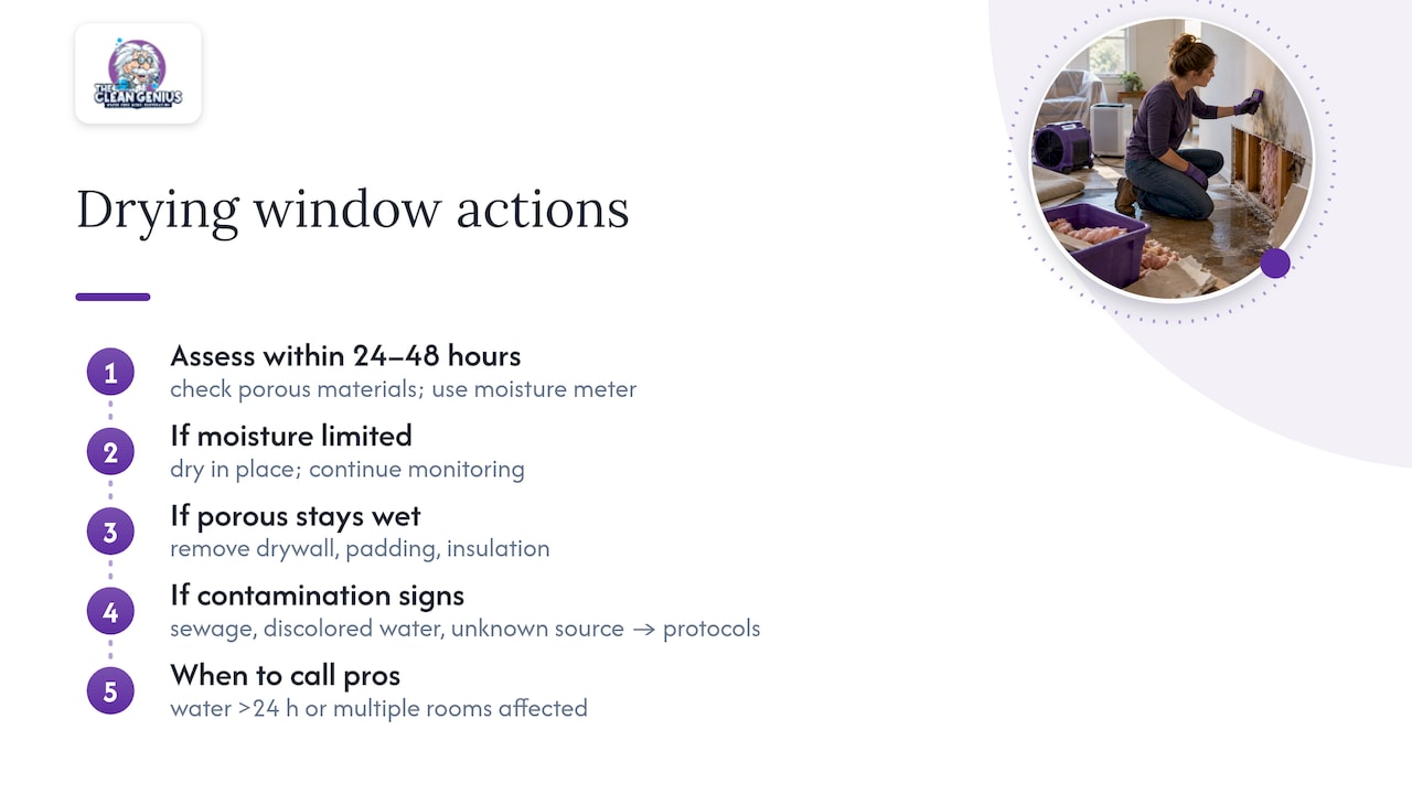 Mold prevention drying and removal timeline