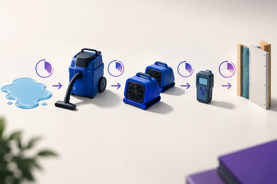 Illustration of water removal drying stages